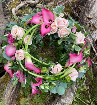 Pink Contemporary wreath