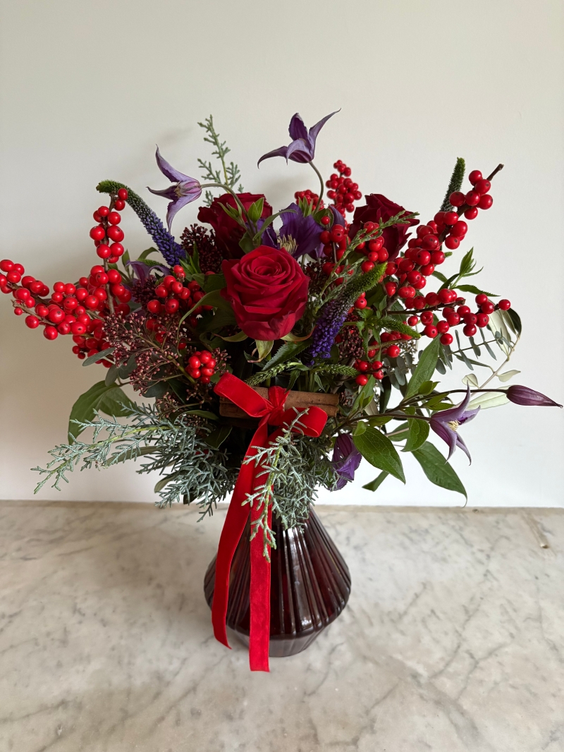 Ruby Red Vase Arrangement