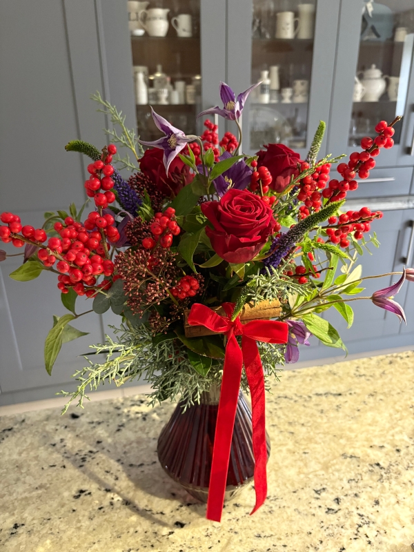 Ruby Red Vase Arrangement