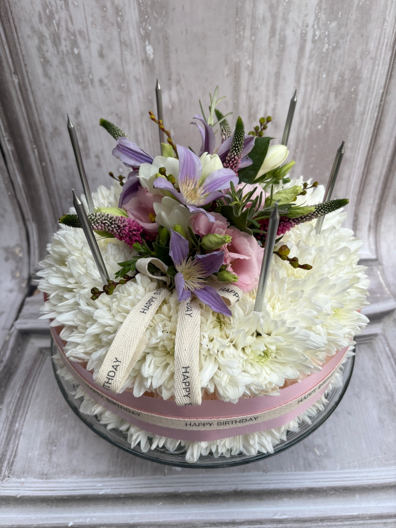 Floral birthday cake design