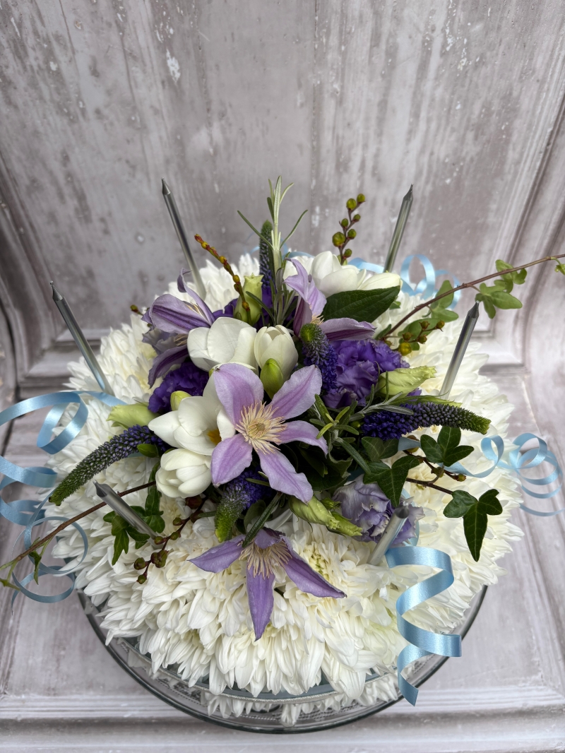 Floral birthday cake design