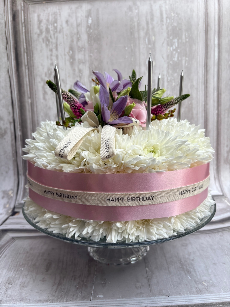 Floral birthday cake design