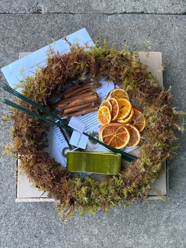 Green velvet DIY wreath kit