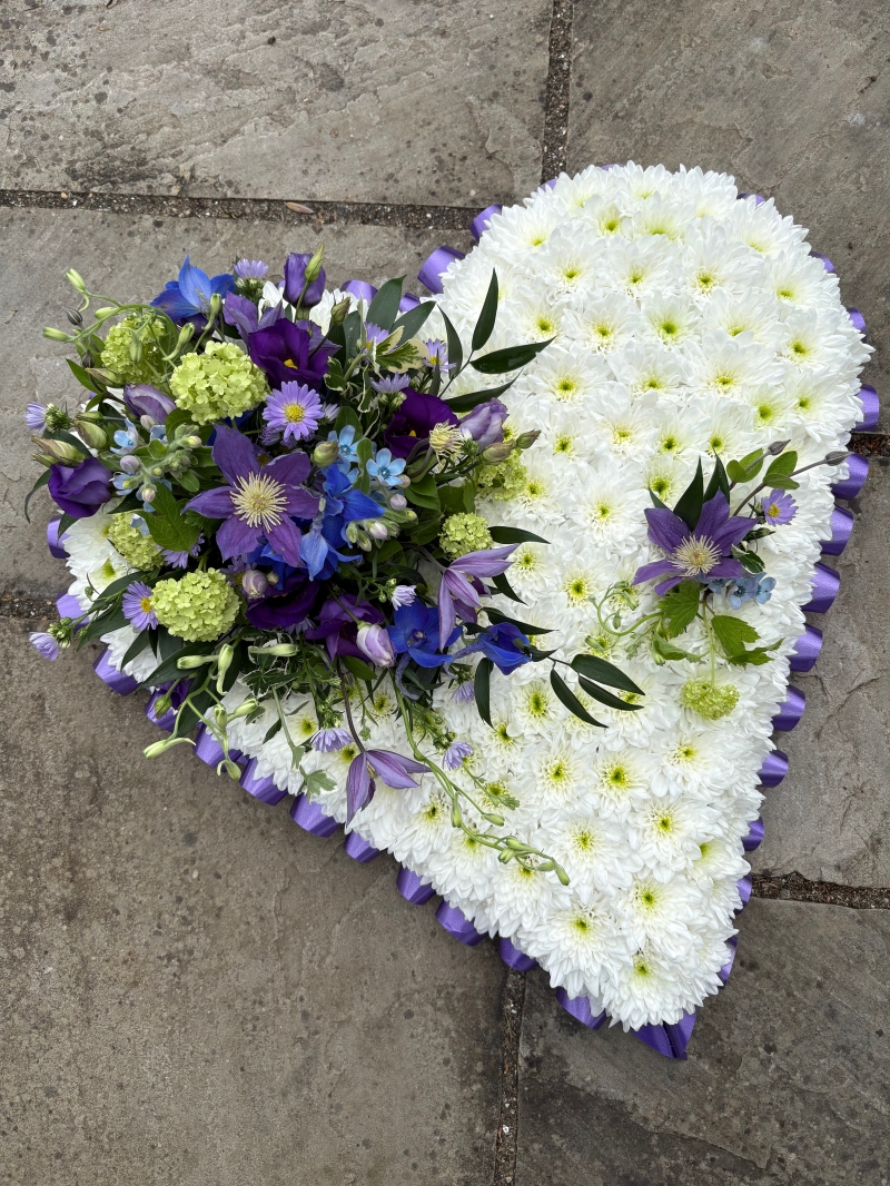 Purple and white based heart