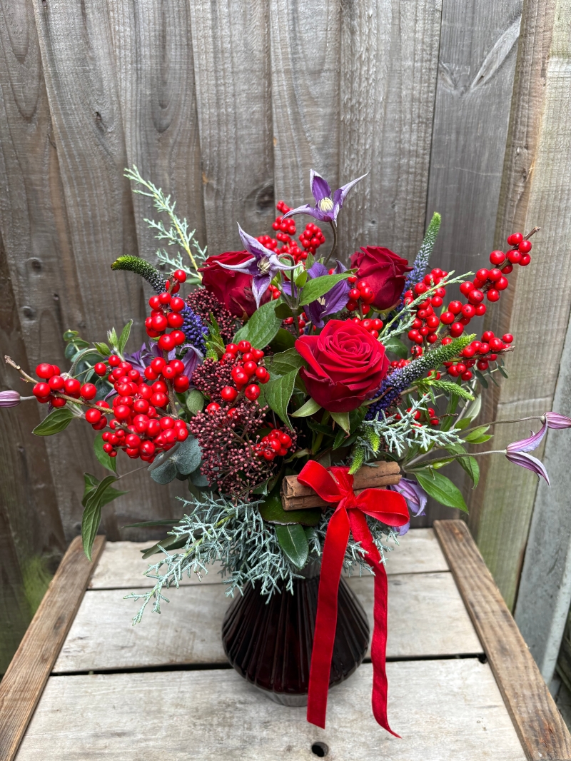 Ruby Red Vase Arrangement