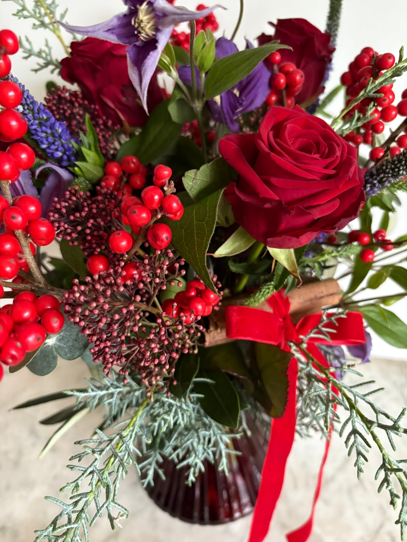 Ruby Red Vase Arrangement