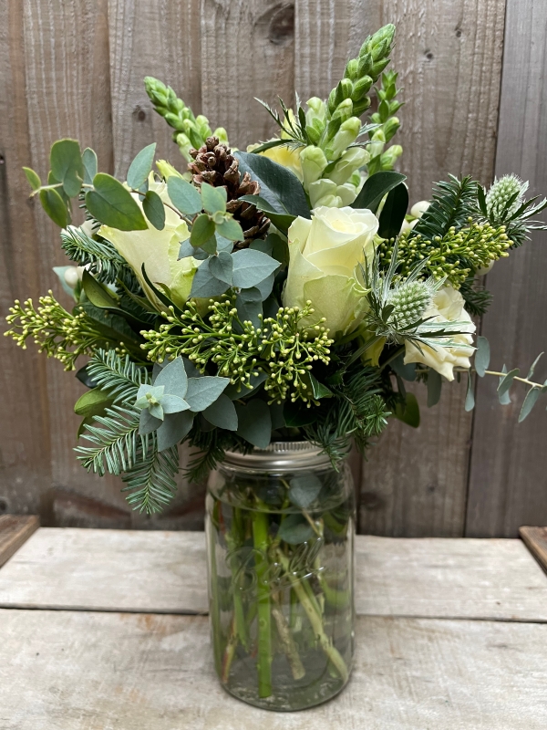 Winter Whites Jar Arrangement