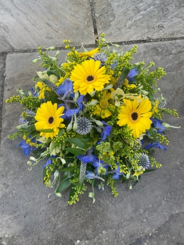 Blue and Yellow Posy