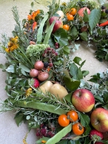 Harvest vegetable wreath