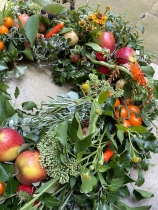 Harvest vegetable wreath