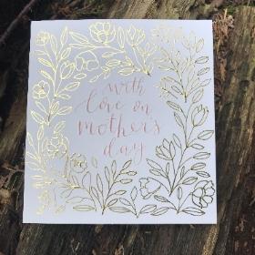 Gold leaves Mothers day card