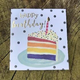 Cake slice birthday card