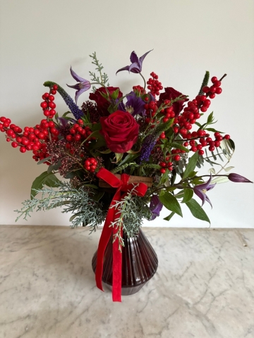 Ruby Red Vase Arrangement
