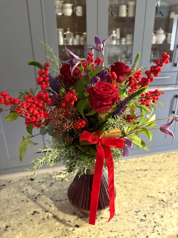 Ruby Red Vase Arrangement