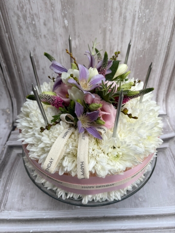 Floral birthday cake design