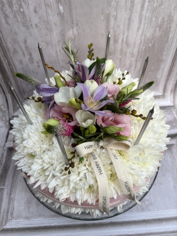 Floral birthday cake design