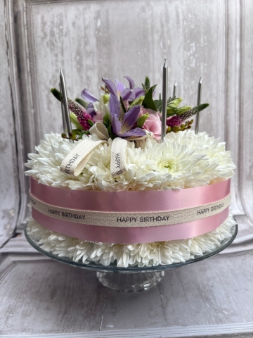 Floral birthday cake design