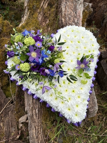 Purple and white based heart