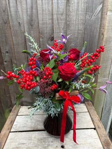 Ruby Red Vase Arrangement