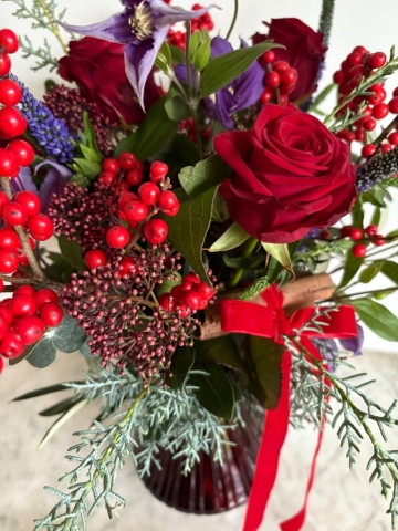 Ruby Red Vase Arrangement