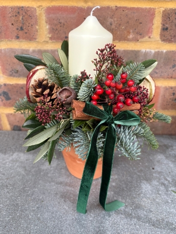 Terracotta candle arrangement